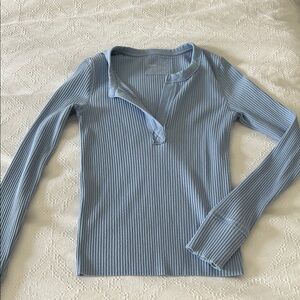 Aerie Light Blue Henley Shirt